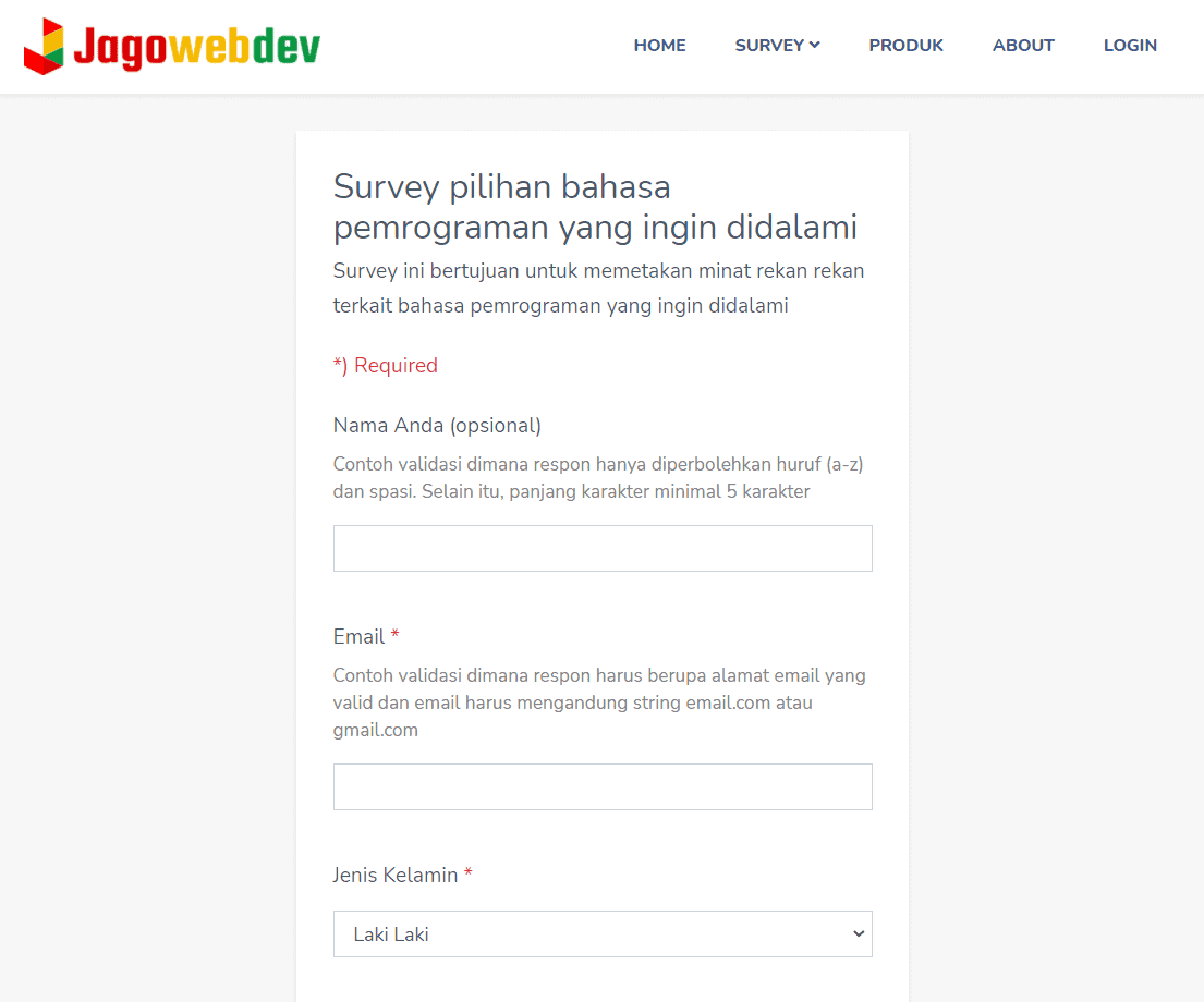 Survey Minat Bahasa Pemrograman